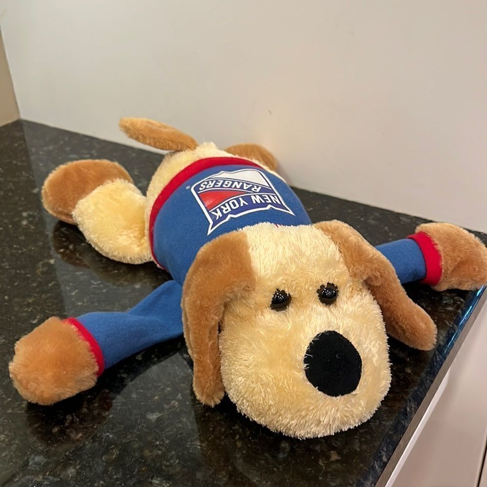 Vintage New York Rangers Plushland Plush NHL Dog. Size 15”